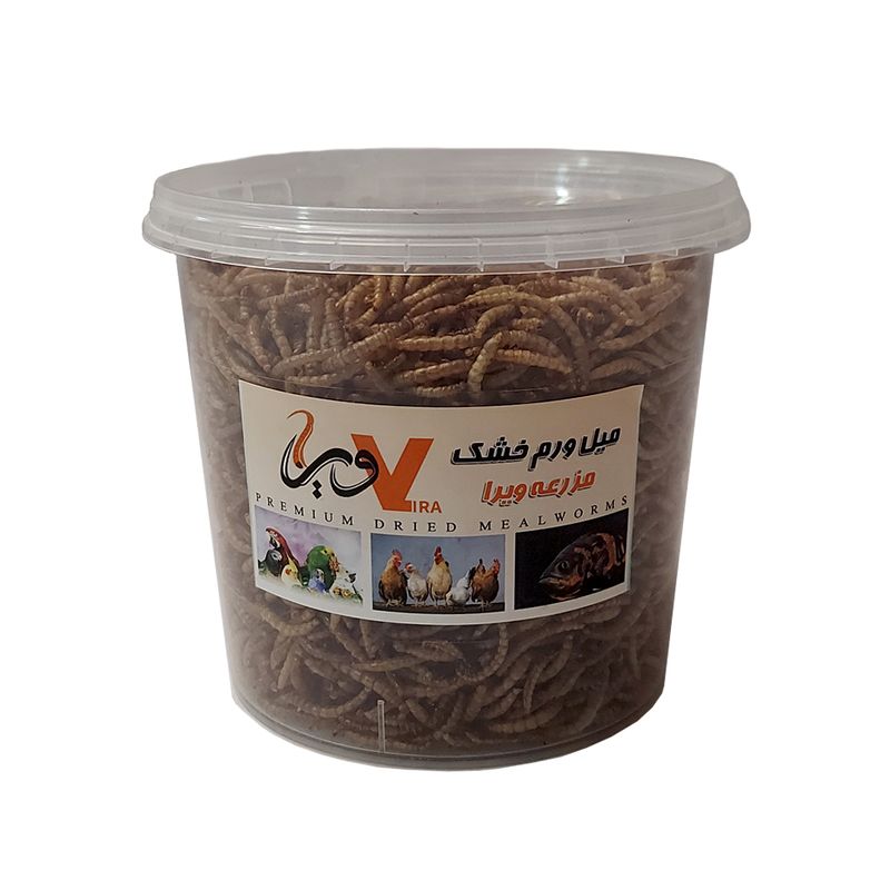 غذای خشک حیوانات ویرا مدل کرم میل ورم خشک شده pro3 وزن 130 گرم